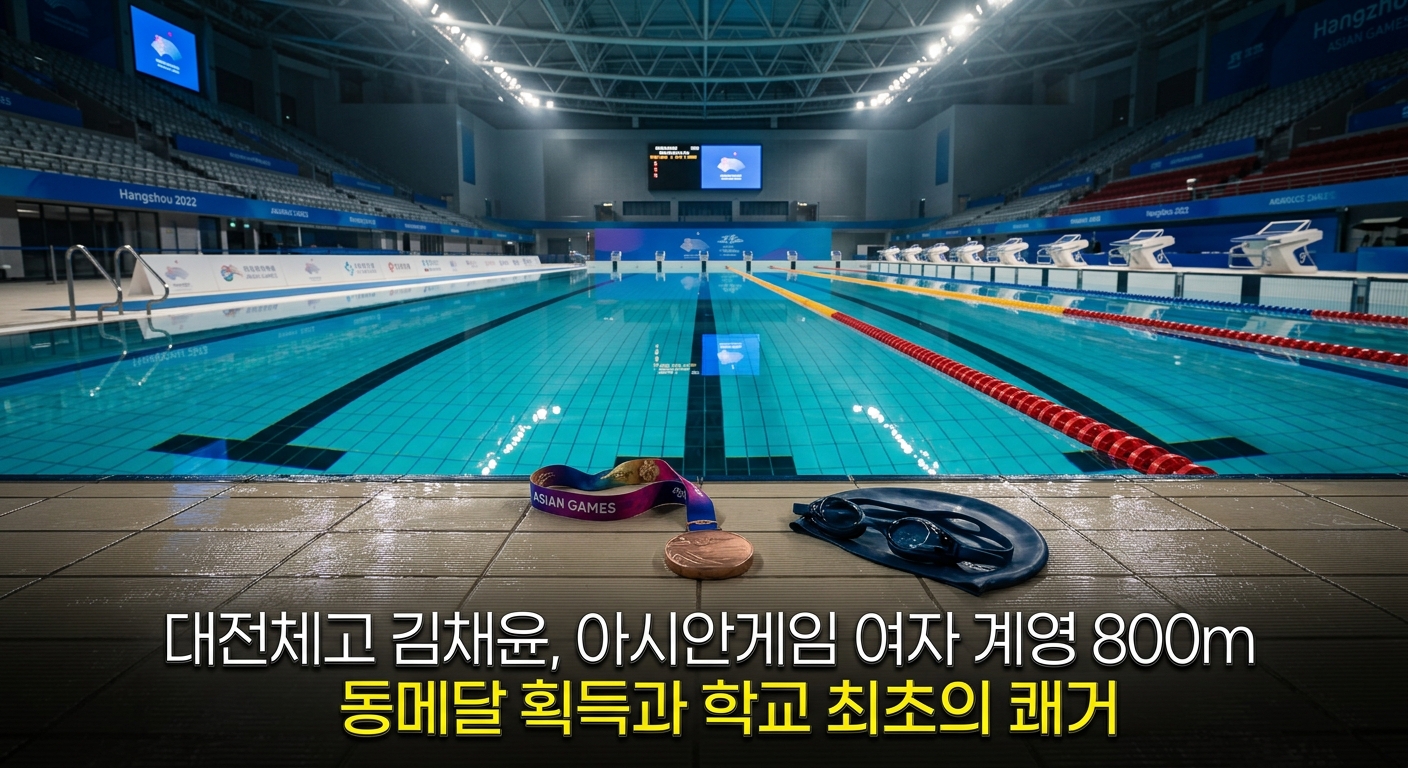대전체고 김채윤, 아시안게임 여자 계영 800m 동메달 획득과 학교 최초의 쾌거