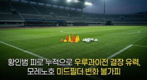 황인범 피로 누적으로 우루과이전 결장 유력, 모레노호 미드필더 변화 불가피