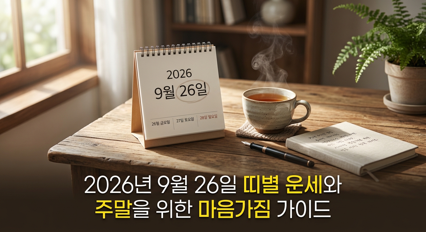 2026년 9월 26일 띠별 운세와 주말을 위한 마음가짐 가이드