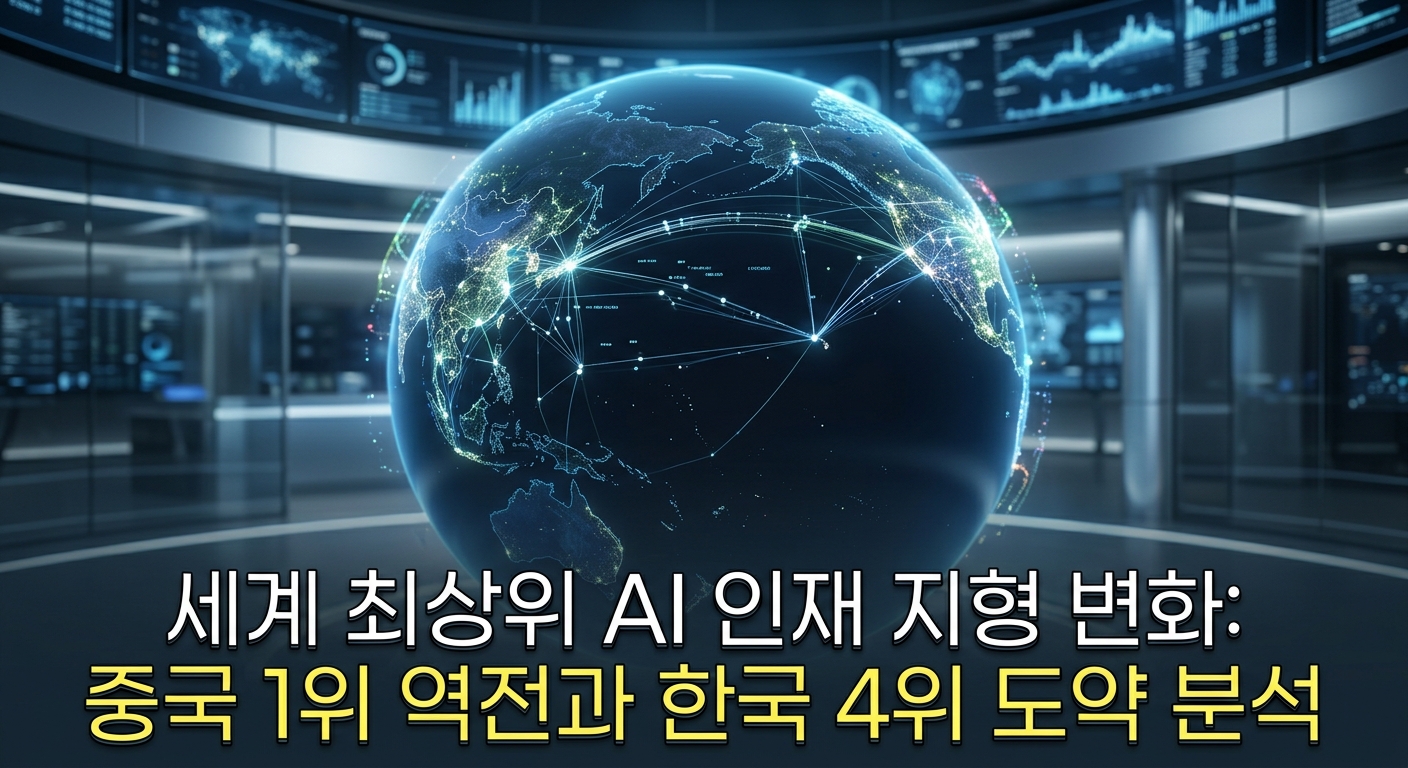 세계 최상위 AI 인재 지형 변화: 중국 1위 역전과 한국 4위 도약 분석