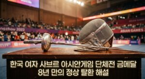 한국 여자 사브르 아시안게임 단체전 금메달 8년 만의 정상 탈환 해설