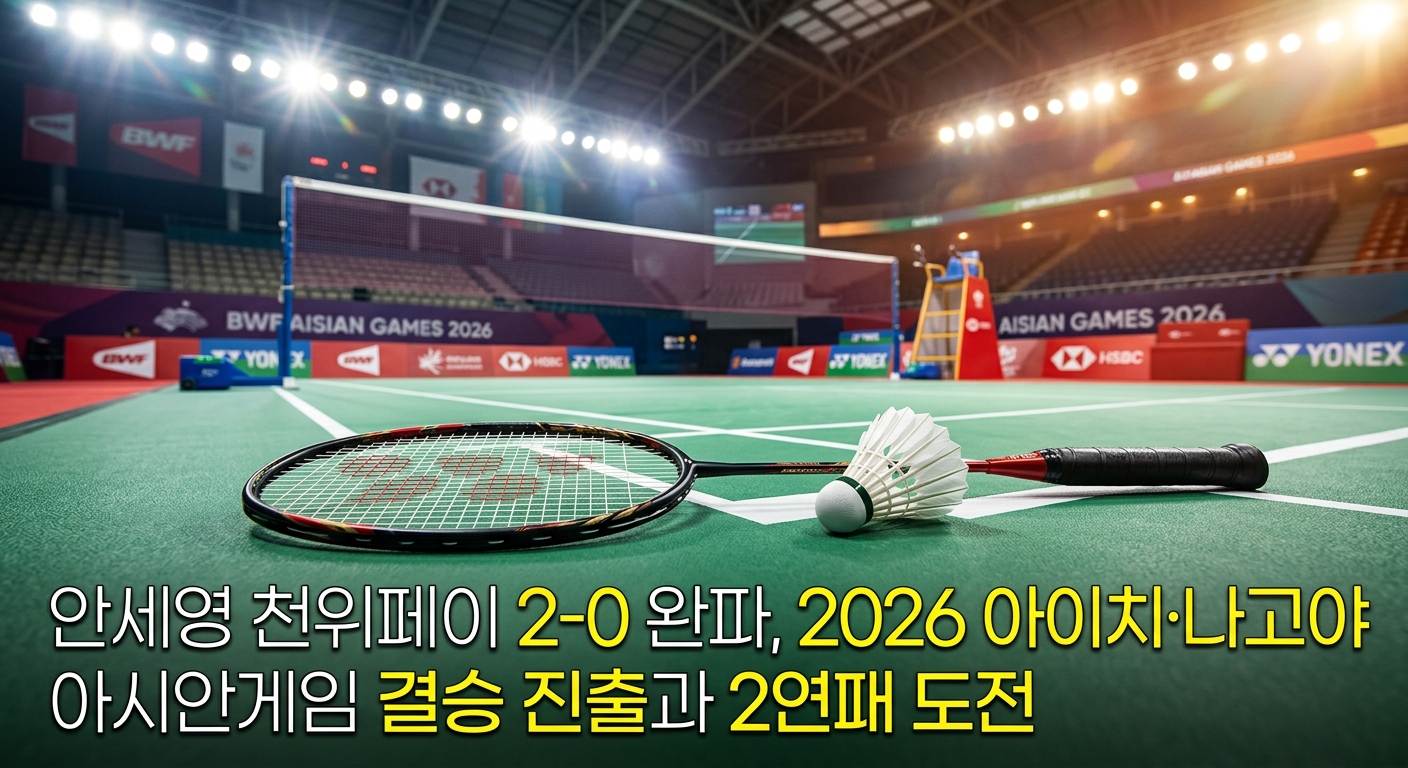 안세영 천위페이 2-0 완파, 2026 아이치·나고야 아시안게임 결승 진출과 2연패 도전