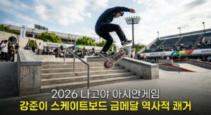 2026 나고야 아시안게임 강준이 스케이트보드 금메달 역사적 쾌거