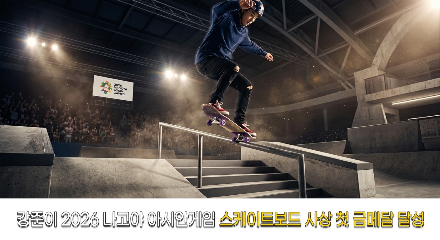 강준이 2026 나고야 아시안게임 스케이트보드 사상 첫 금메달 달성