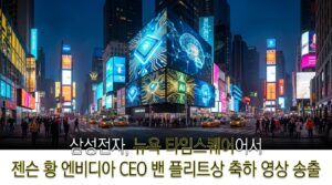 삼성전자, 뉴욕 타임스퀘어서 젠슨 황 엔비디아 CEO 밴 플리트상 축하 영상 송출