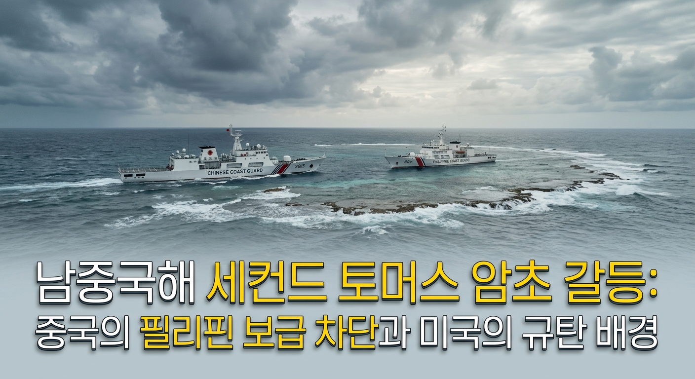남중국해 세컨드 토머스 암초 갈등: 중국의 필리핀 보급 차단과 미국의 규탄 배경