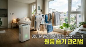 장마철 빨래 냄새 잡는 소형 제습기 원룸 습기 관리법