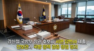 강신철 국방부 장관 후보자 서면 답변서 제출, 안보관과 국방 정책 검증 쟁점 정리