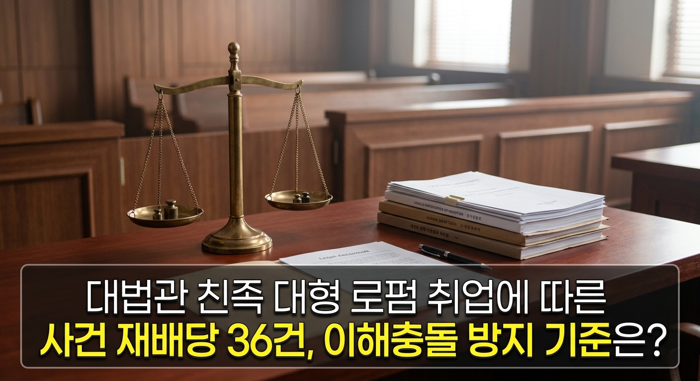 대법관 친족 대형 로펌 취업에 따른 사건 재배당 36건, 이해충돌 방지 기준은?