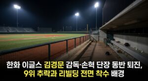 한화 이글스 김경문 감독·손혁 단장 동반 퇴진, 9위 추락과 리빌딩 전면 착수 배경