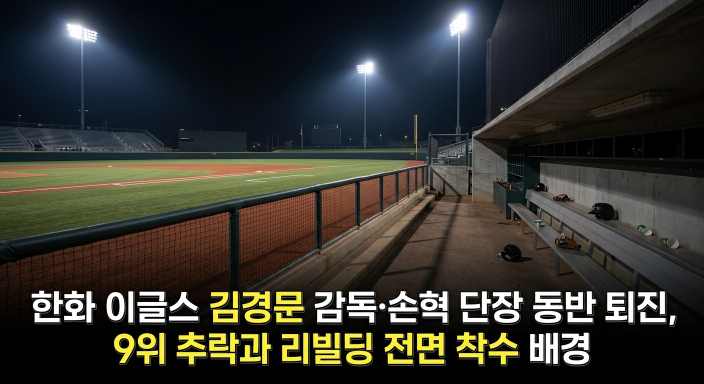 한화 이글스 김경문 감독·손혁 단장 동반 퇴진, 9위 추락과 리빌딩 전면 착수 배경