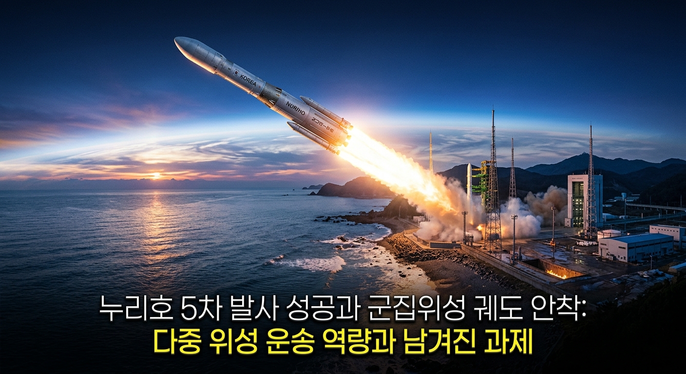 누리호 5차 발사 성공과 군집위성 궤도 안착: 다중 위성 운송 역량과 남겨진 과제
