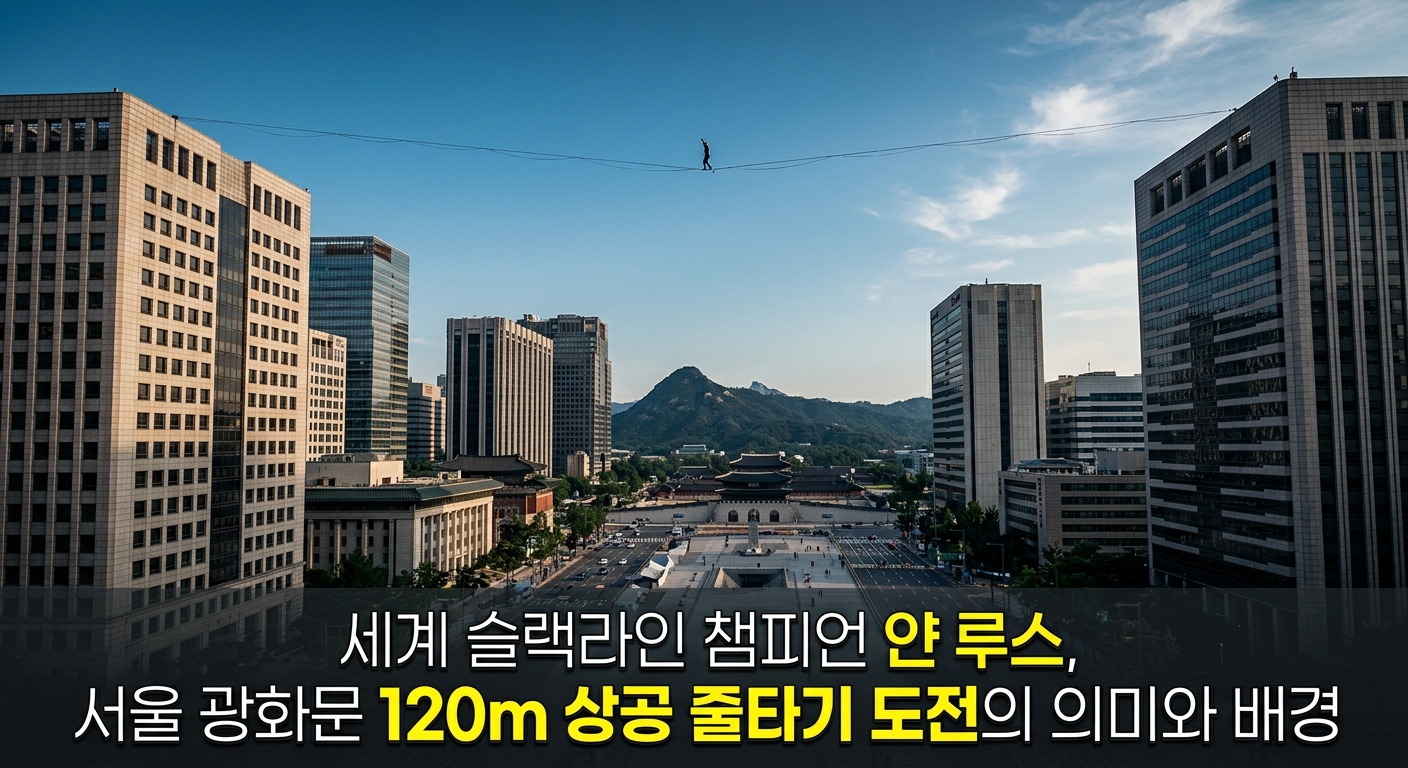 세계 슬랙라인 챔피언 얀 루스, 서울 광화문 120m 상공 줄타기 도전의 의미와 배경