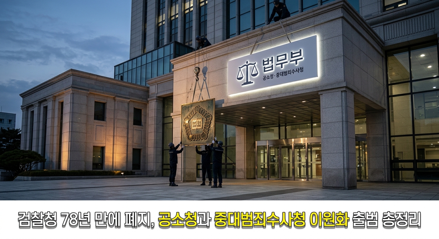 검찰청 78년 만에 폐지, 공소청과 중대범죄수사청 이원화 출범 총정리