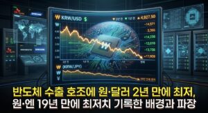 반도체 수출 호조에 원·달러 2년 만에 최저, 원·엔 19년 만에 최저치 기록한 배경과 파장