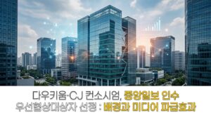 다우키움·CJ 컨소시엄, 중앙일보 인수 우선협상대상자 선정: 배경과 미디어 파급효과