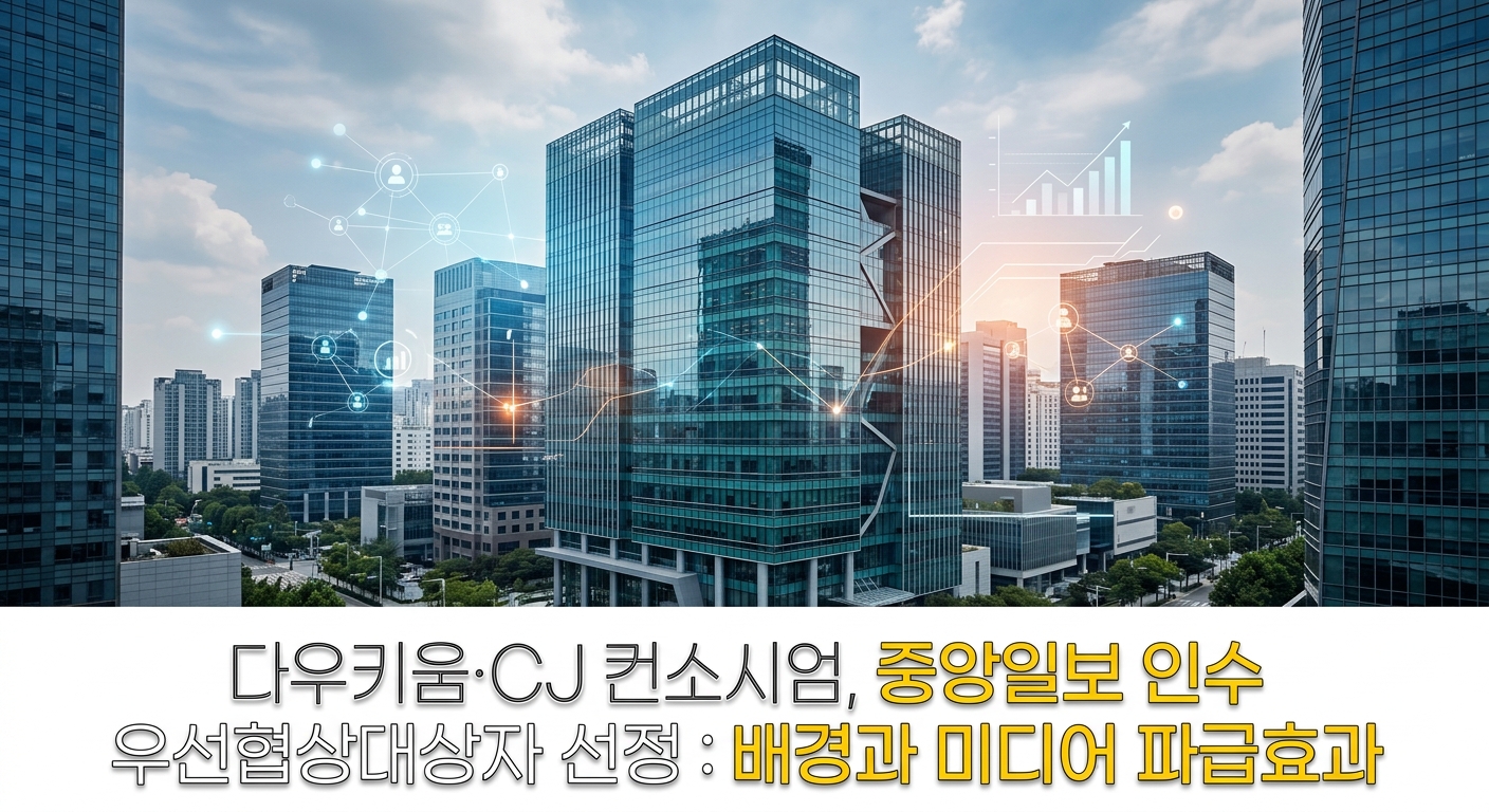 다우키움·CJ 컨소시엄, 중앙일보 인수 우선협상대상자 선정: 배경과 미디어 파급효과