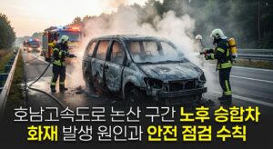 호남고속도로 논산 구간 노후 승합차 화재 발생 원인과 안전 점검 수칙