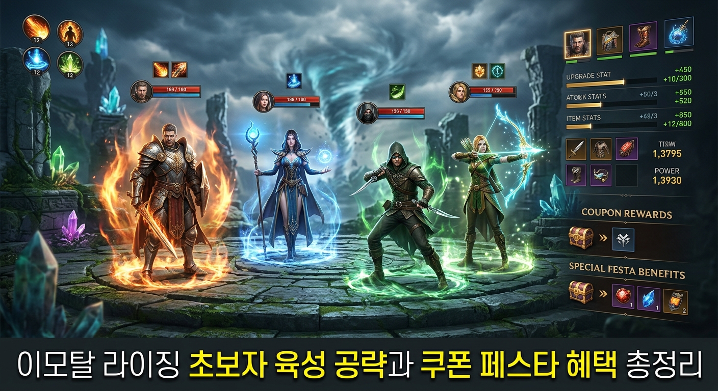 이모탈 라이징 초보자 육성 공략과 쿠폰 페스타 혜택 총정리